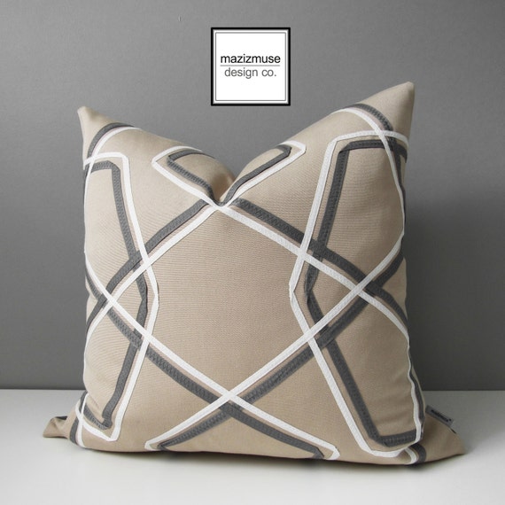 Sale Geometric Sunbrella Pillow Cover Modern Outdoor Pillow