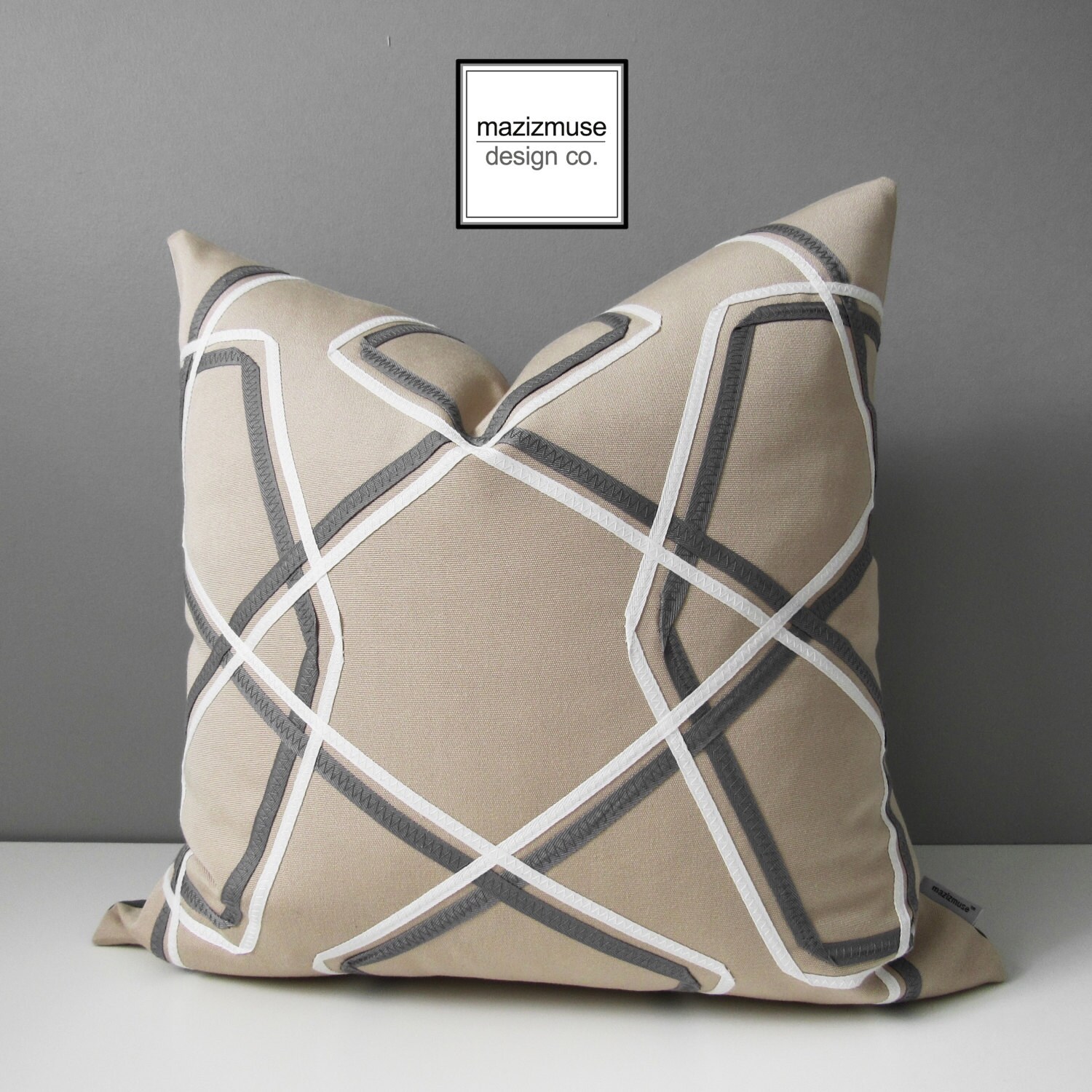 Geometric Sunbrella Pillow Cover Modern Outdoor Pillow Cover Etsy