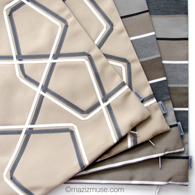 Geometric Sunbrella Pillow Cover Modern Outdoor Pillow Cover Etsy Canada