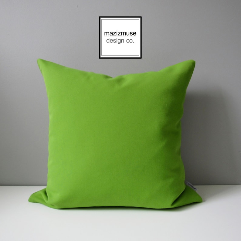 Decorative Lime Green Outdoor Pillow Cover Modern Pillow Etsy