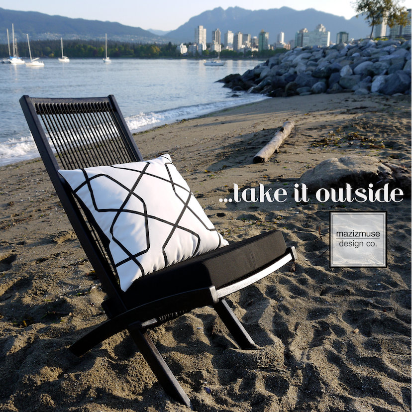 Black & White Outdoor Pillow Cover Modern Sunbrella Pillow Etsy