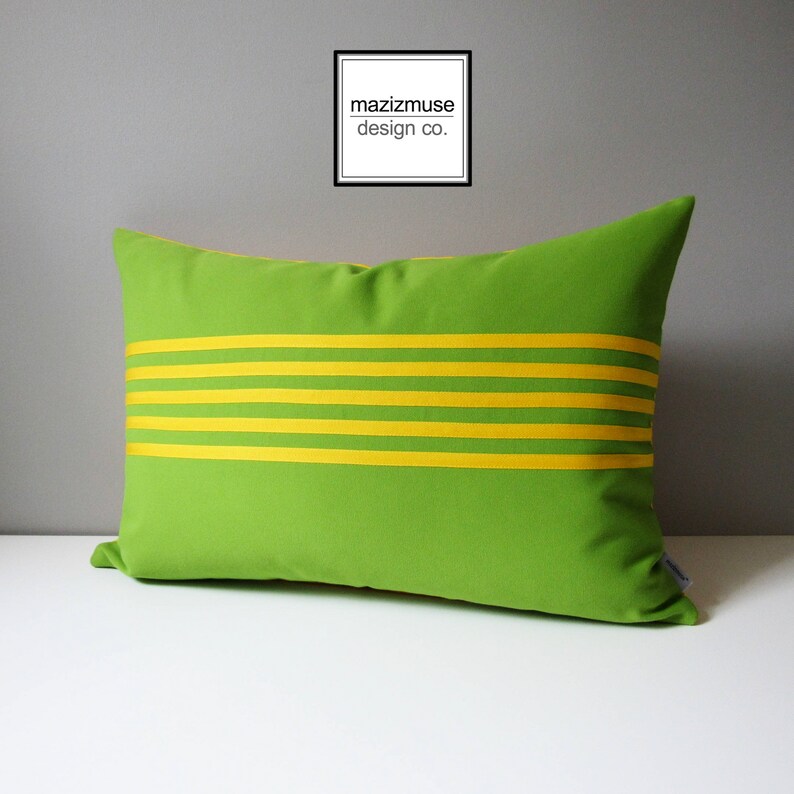 Decorative Lime Green & Yellow Outdoor Pillow Cover Modern Etsy Canada