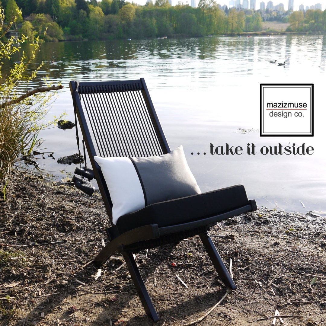 Grey & White Outdoor Pillow Cover Modern Color Block Pillow Etsy