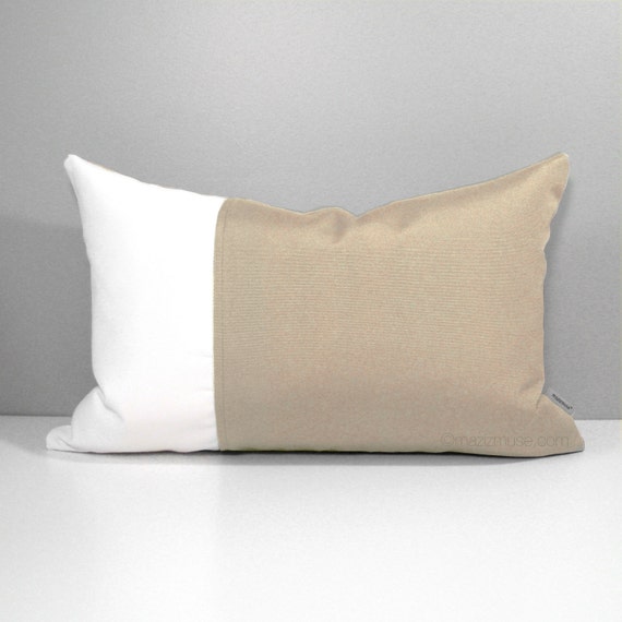 beige and white outdoor pillows