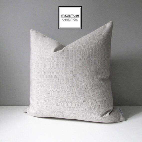 Silver Linen Sunbrella Pillow Cover Decorative Outdoor Pillow Etsy