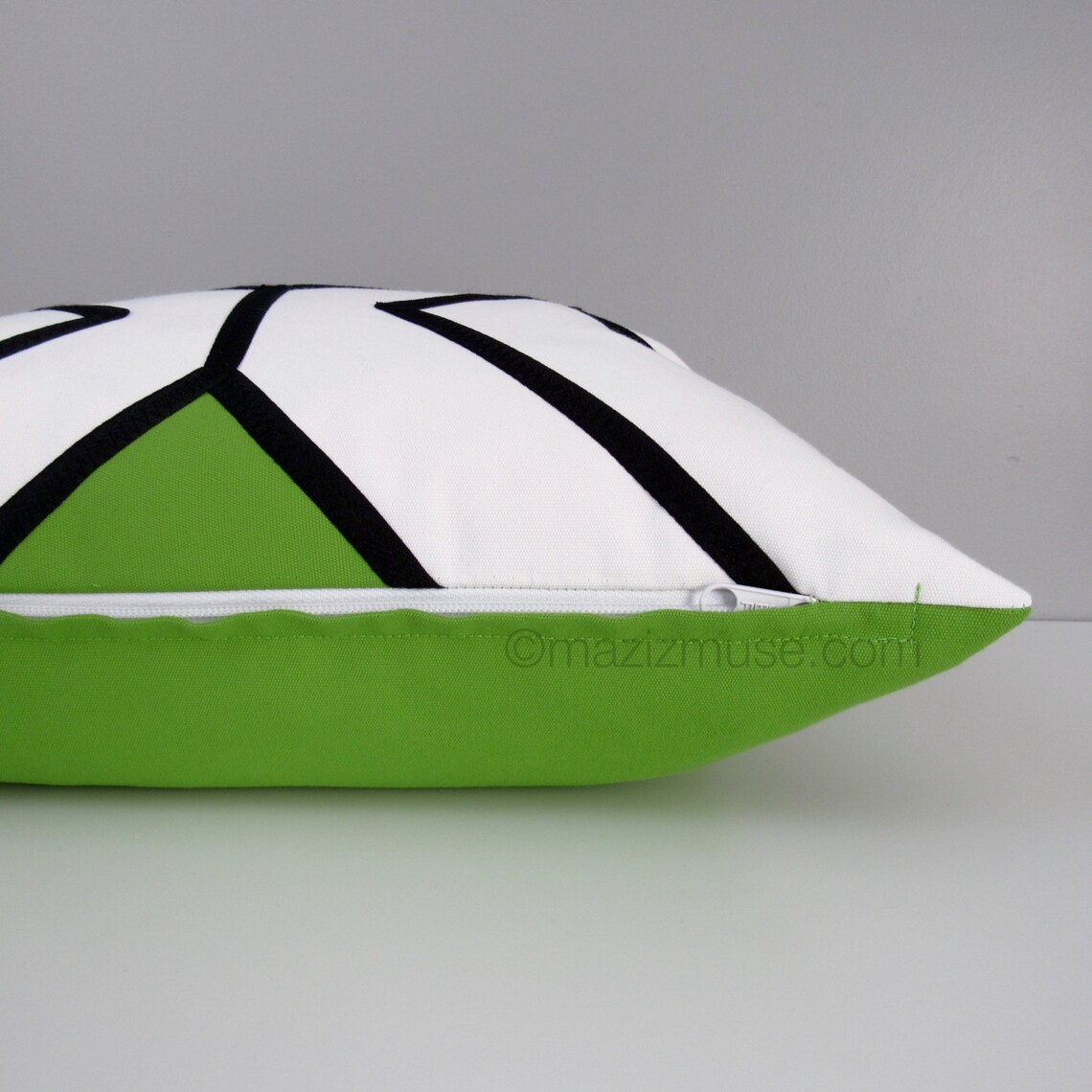 Modern Lime Green Outdoor Pillow Cover Black & White Etsy
