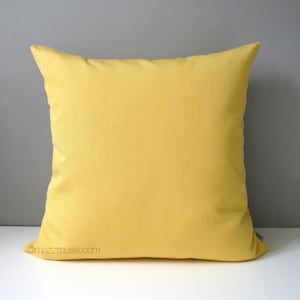 Buttercup Yellow Pillow Cover, Decorative Outdoor Pillow Case, Light Yellow Sunbrella Cushion Cover, Modern Yellow Pillow Cover, Mazizmuse image 1