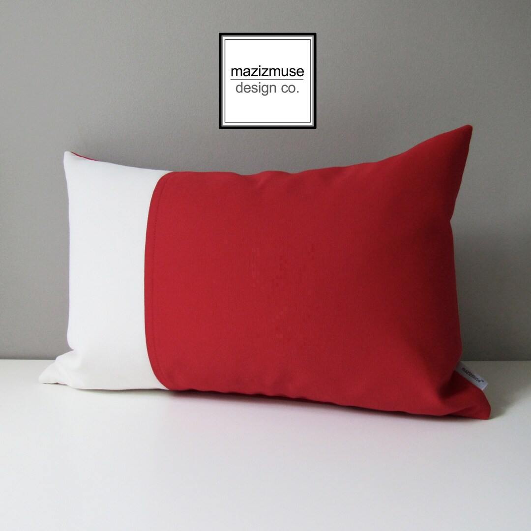 Jockey Red & White Outdoor Pillow Cover Decorative Color Etsy