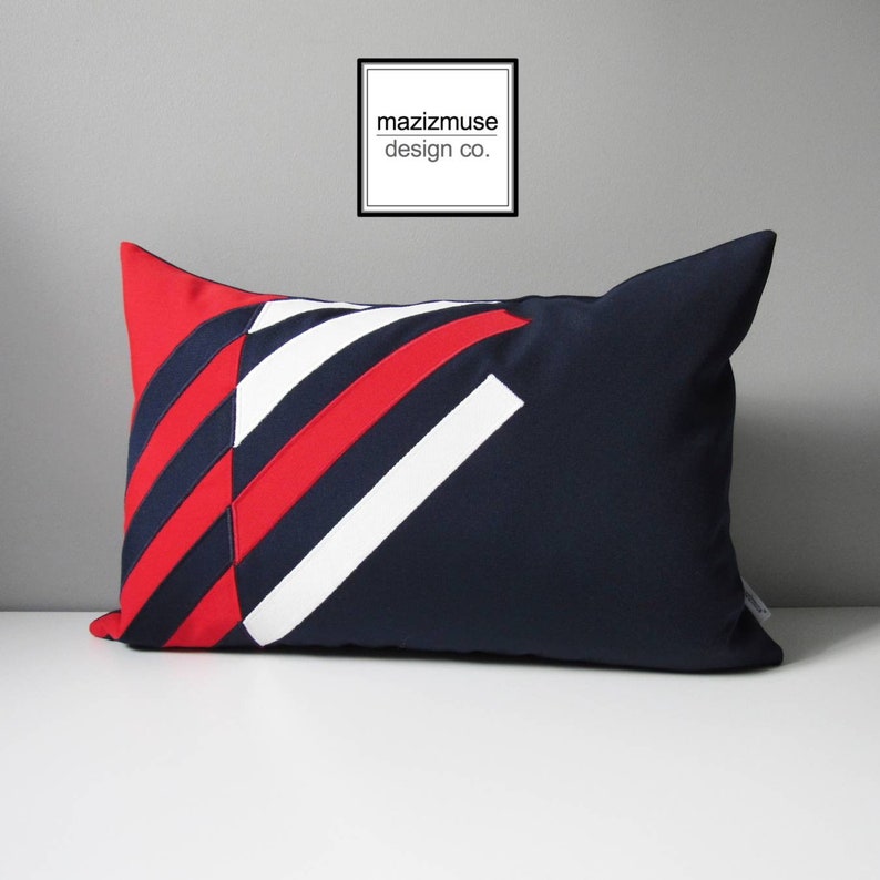 Housse de coussin extérieure moderne, housse de coussin décorative noir et blanc, housse de coussin géométrique, housse de coussin Sunbrella, Mazizmuse, Illusion image 4