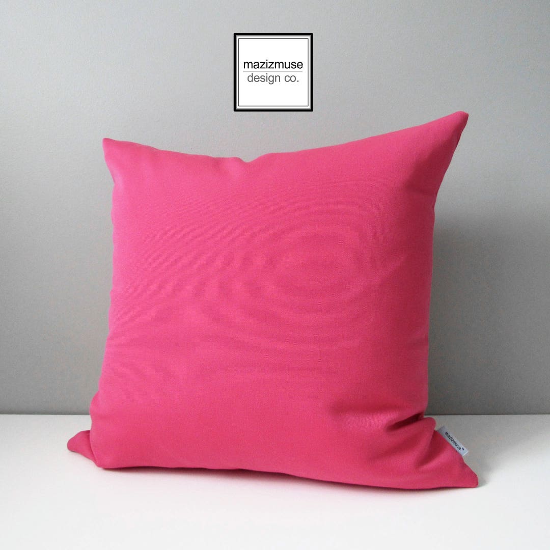 Hot Pink Outdoor Pillow Cover, Decorative Pink Pillow Case, Bubblegum