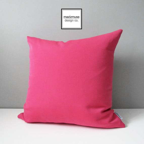 Sunbrella outdoor cushion case solid pink pillow case front porch decor Pink outdoor pillow cover 18x18