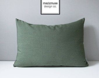 Decorative Green Pillow Cover, Modern Pillow Cover, Solid Green Throw Pillow Cover, Fern Sunbrella Cushion Cover, Mazizmuse