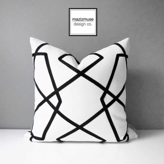 Black and white sunbrella pillows deals