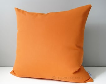 Sunbrella Outdoor Pillow Cover, Decorative Orange Pillow Cover, Modern Tuscan Orange Cushion Cover, Throw Pillow Cover, Accent Pillow Cover