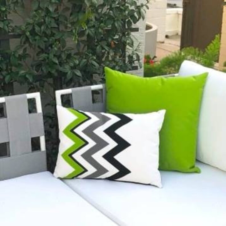 Turquoise Blue Chevron Pillow Cover Decorative Outdoor Pillow Etsy