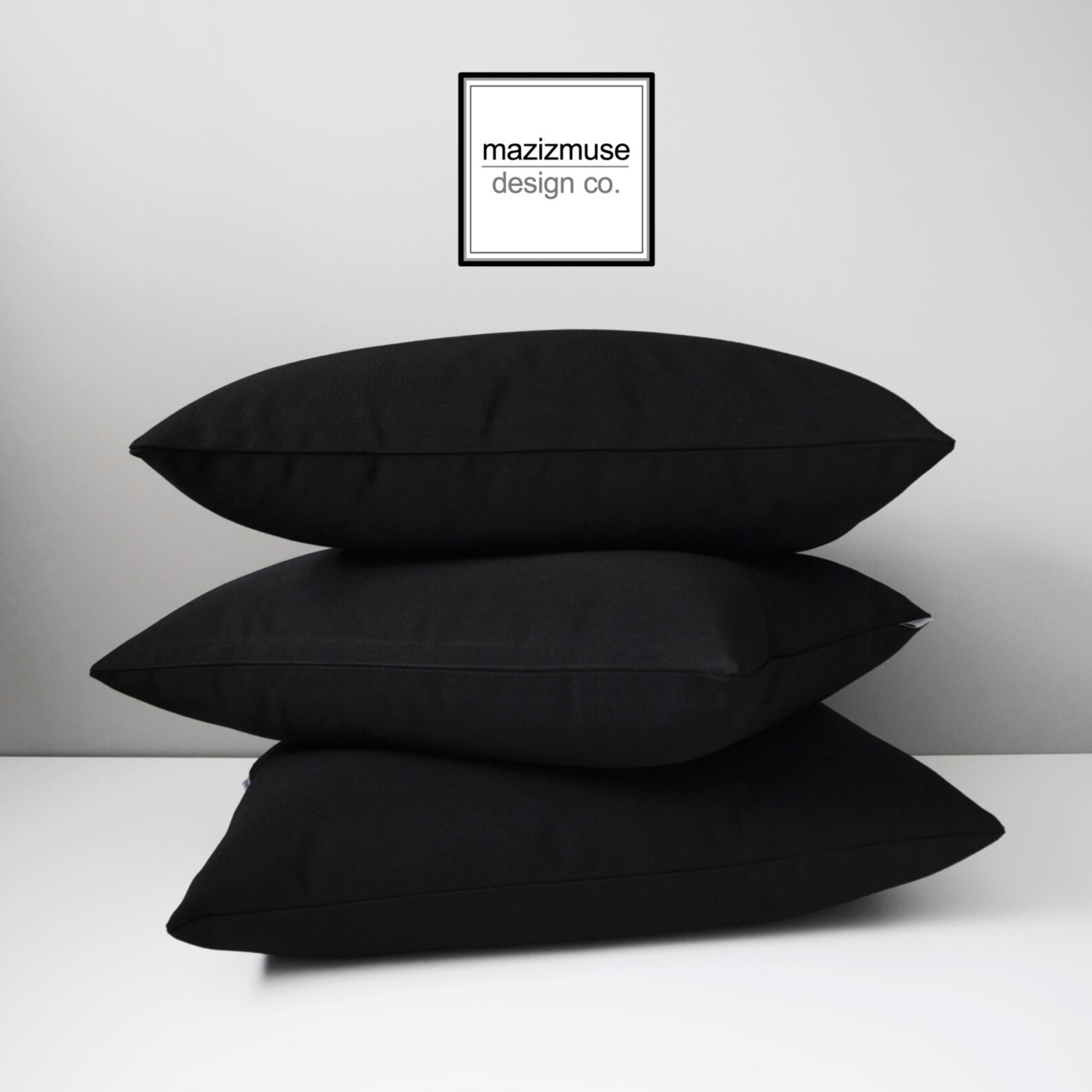 Black Outdoor Pillow Cover Modern Black Sunbrella Pillow Etsy
