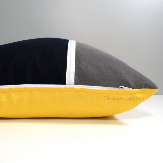 Navy blue and yellow outdoor pillows shop