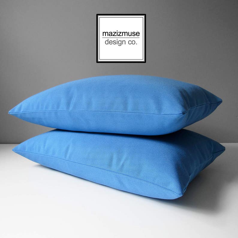 Capri Blue Outdoor Pillow Cover Decorative Sunbrella Pillow Etsy