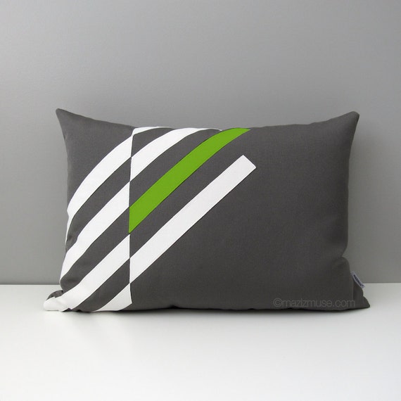 Decorative Lime Green Grey Outdoor Pillow Cover Modern Decorative Lime Green Grey Outdoor, Sunbrella Outdoor Pillows Green