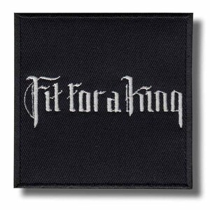 Broderad lapp med stryk-på-applikation för "Fit For A King" be8247
