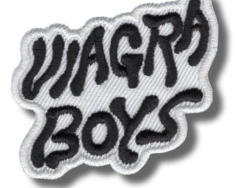 Viagra jongens patch badge appliqué geborduurd opstrijkbaar b8e302