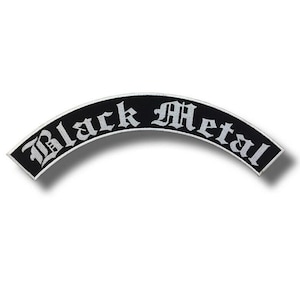 Black Metal Embroidered Patch Badge Iron on Applique 179712