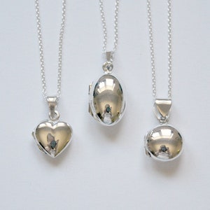 Collier médaillon en argent sterling, coeur à graver, ovale, rond ou rectangle
