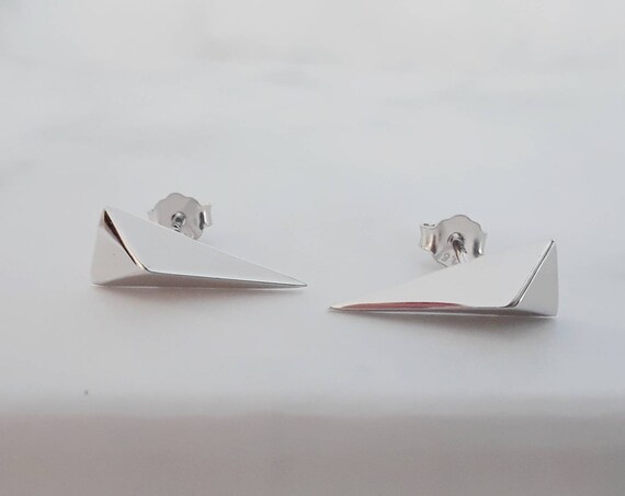 Sterling silver spike stud earrings, spike earrings, small silver earrings, tiny spike, modern earrings, edgy studs, minimalist jewelry