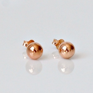 Boucles d'oreilles boule en argent, clous en argent sterling, or rose, boucles d'oreilles boule en or de 6 mm, clous minimalistes, cadeau pour femme, bijoux simples
