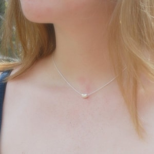 Sterling silver bean necklace, classic jewelry