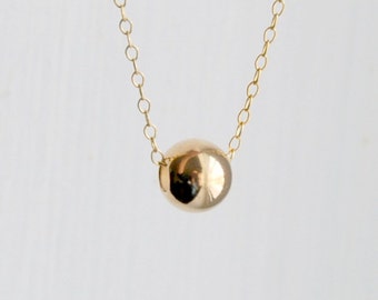 Gold filled ball necklace, 8mm, delicate jewelry