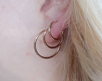 Gold hoop stud earrings, 14K goldfilled hoop post earrings, gold earrings, hoops with stud, modern earrings, stud hoop earrings, post hoops