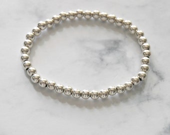 gucci ladies silver boule beaded bracelet
