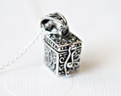 Snuff necklace, stash pendant, unique gift for women, sterling silver wish box, locket, ashes, poison, secret, cremation necklace, Pandora