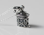 Snuff necklace, stash pendant, sterling silver pill box, locket, treasure, ashes, secret, prayer, poison, cremation necklace - Kerensa