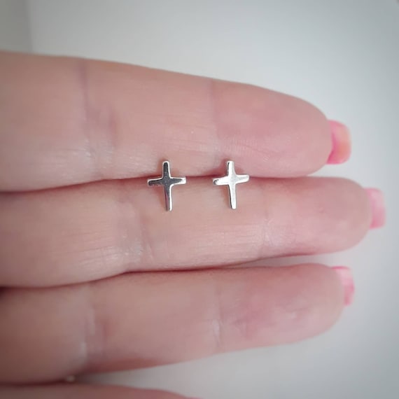 Cross stud earrings