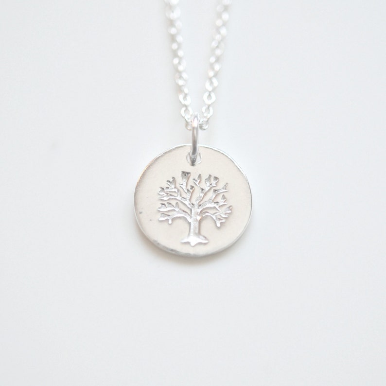 Sterling silver tree of life necklace, nature jewelry image 4