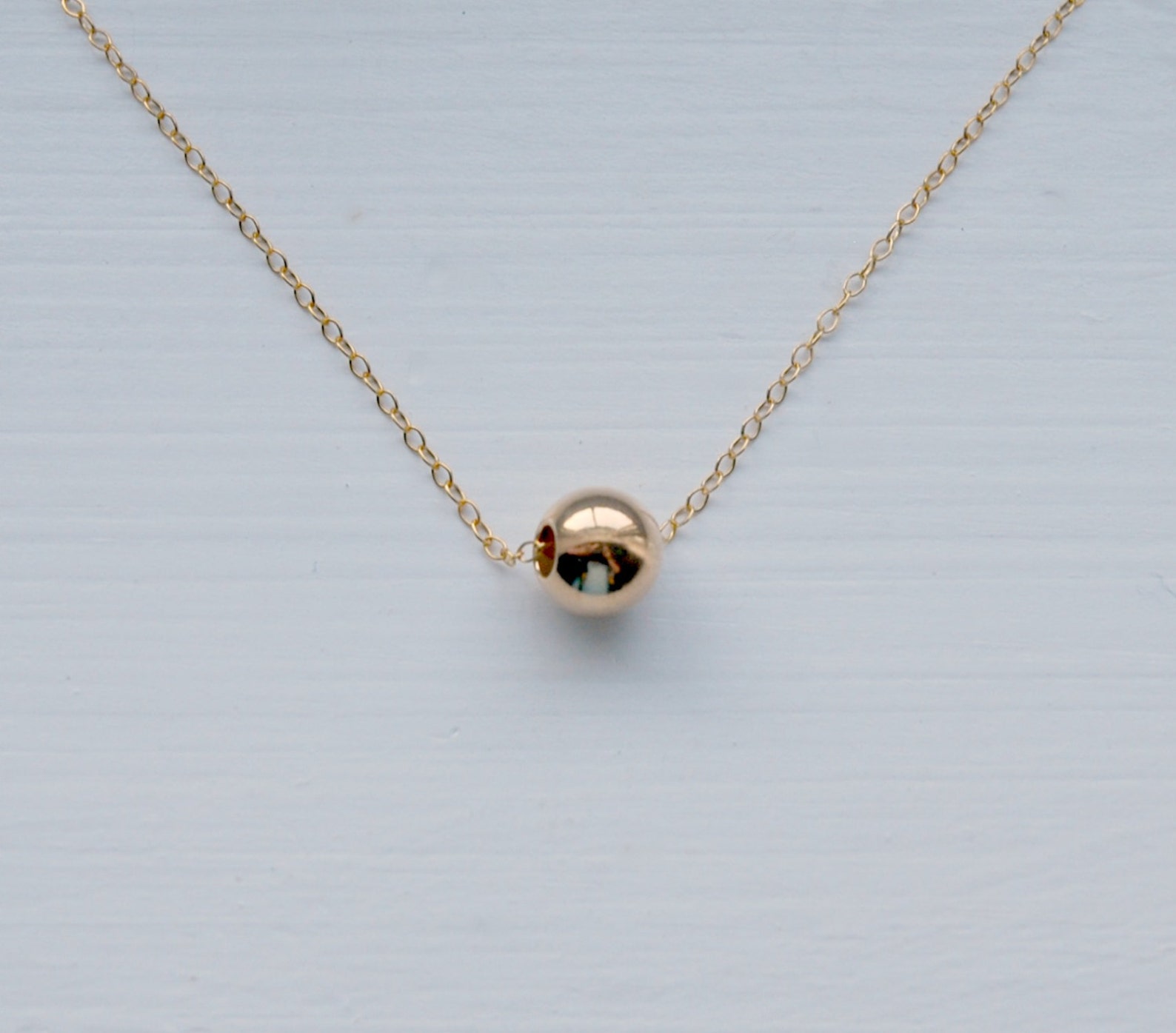 Gold Ball Necklace 8mm Ball Pendant Necklace Gold Pendant Etsy Canada