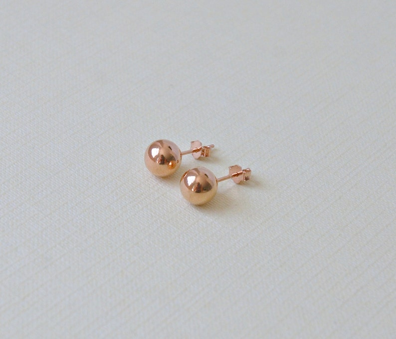 9ct Rose Gold 8mm Circle of Life Stud Earrings