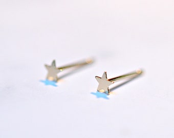 Star earrings, tiny gold star studs, gold studs, gift under 25, simple jewelry, little stars, gold earrings, minimalist studs, nickel free