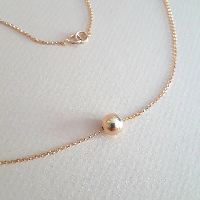 Gold Ball Necklace 8mm Ball Pendant Necklace Gold Pendant Etsy Canada