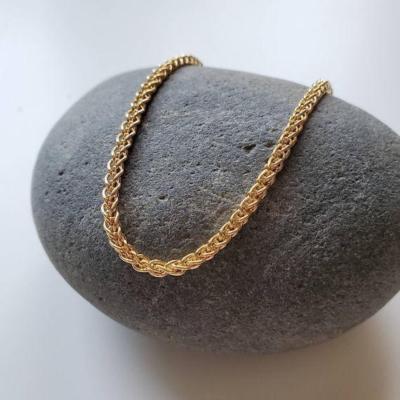 Gold wheat chain bracelet