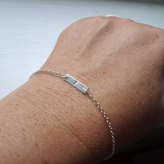 Initial bar best sale bracelet