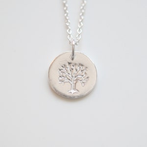 Sterling silver tree of life necklace, nature jewelry image 1