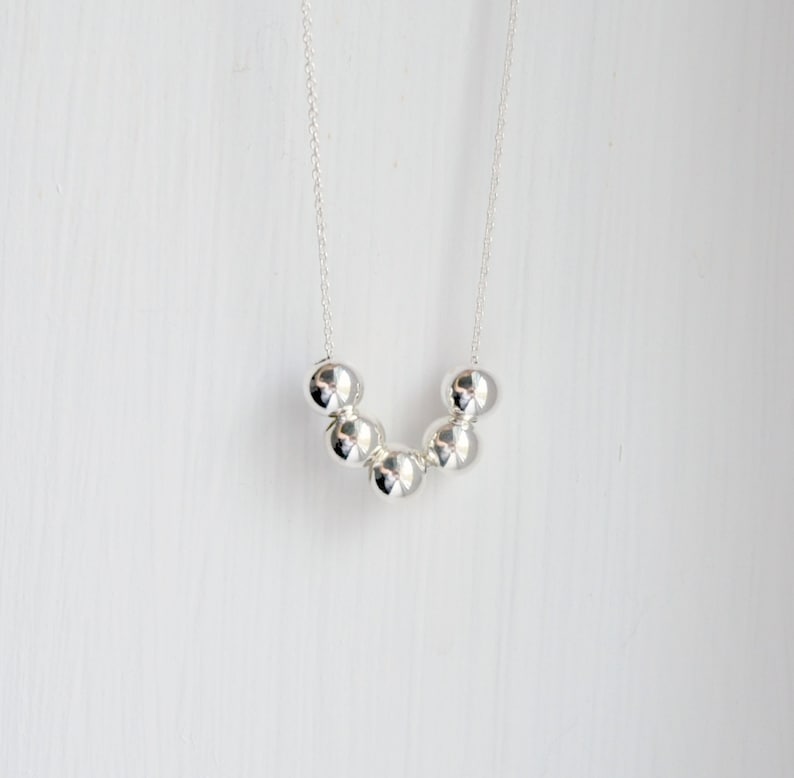 Silver Balls Necklace Sterling Silver 10mm Ball Necklace Etsy