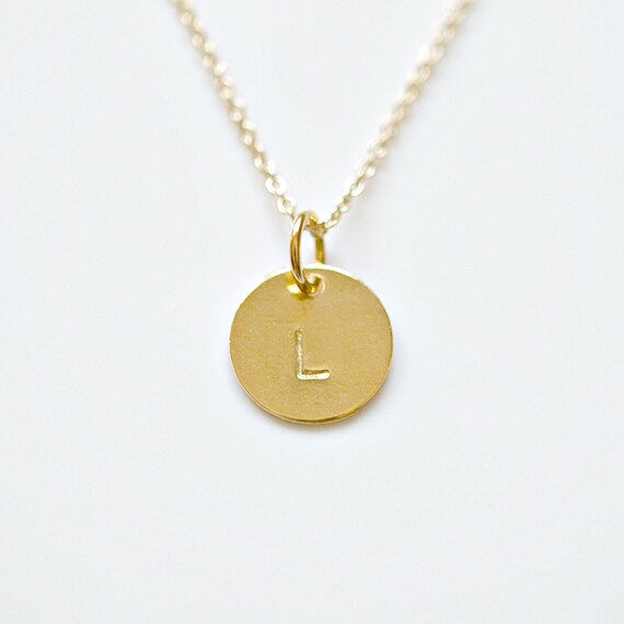 Personalized gold disks necklace