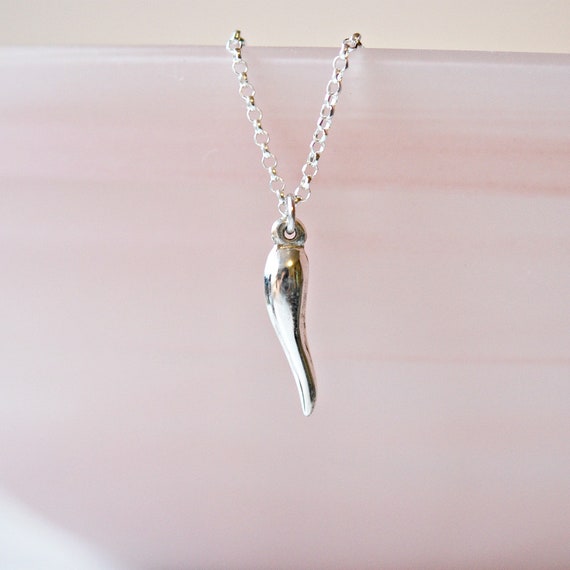 Silver Horn Necklace Sterling Silver 
