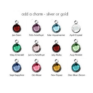Add sterling silver or goldfilled cz birthstone charm, cubic zirconia birthstone dangle, 6mm, add-on charm, personalize, custom, birthday