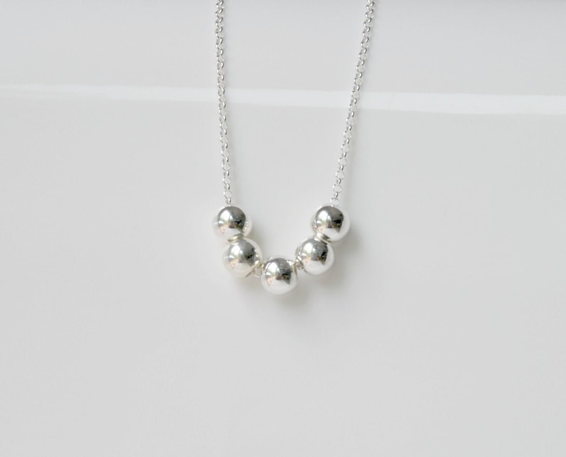 Sterling silver balls necklace Etsy