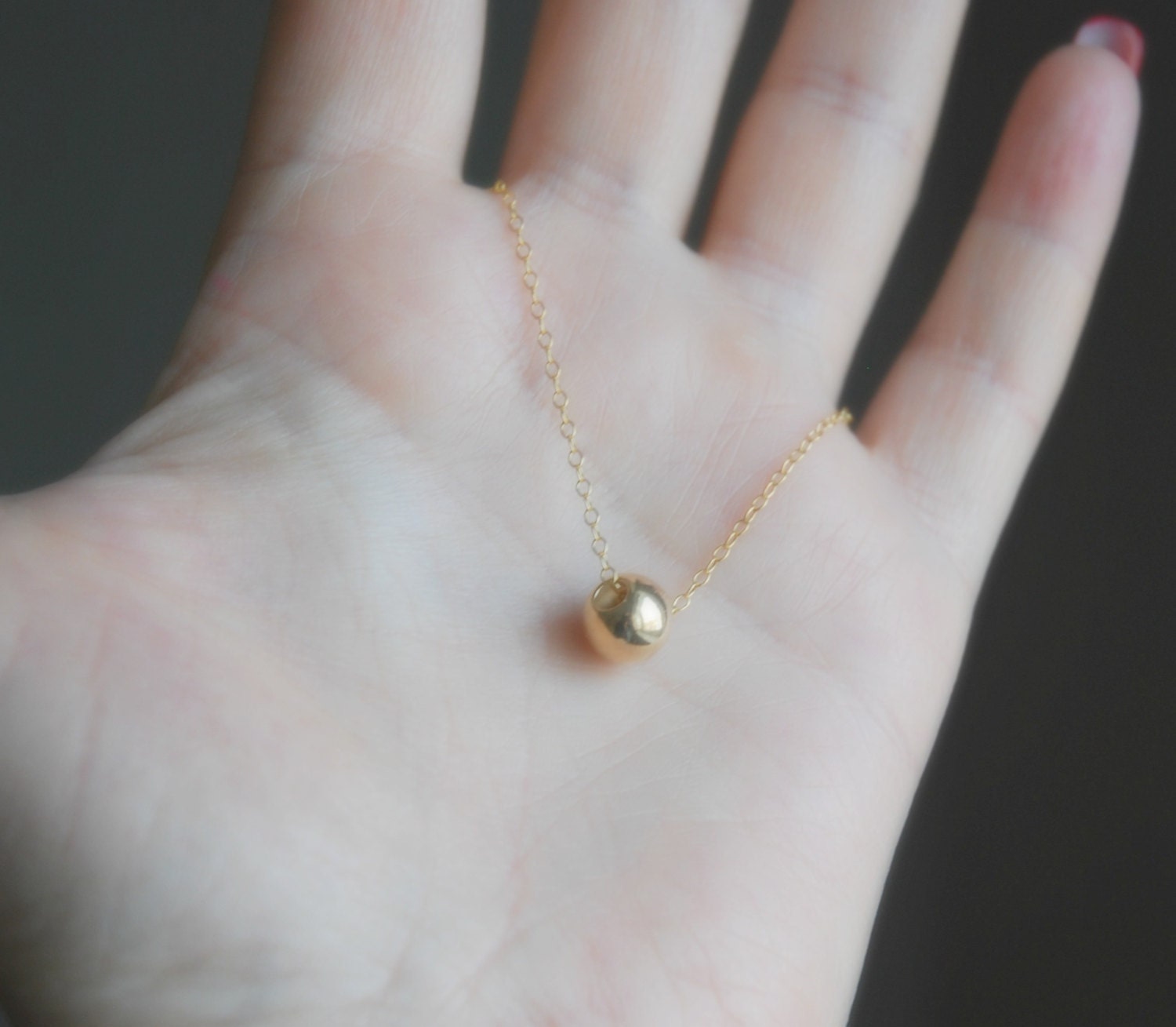 Gold Ball Necklace 8mm Ball Pendant Necklace Gold Pendant Etsy Canada